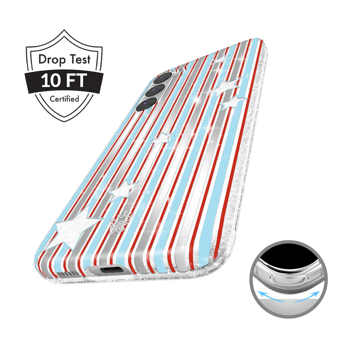 Stars & Stripes Glitter Samsung Case